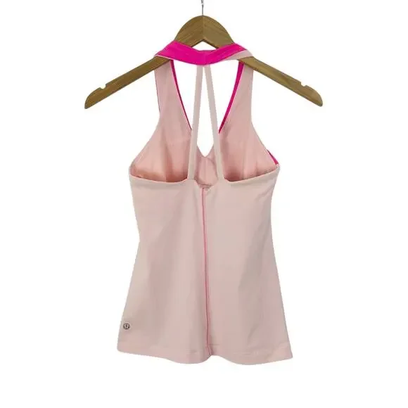 Lululemon Open Soul Halter Neck Tank Parfait Pink Pinkelicious Size 4 - Picture 3 of 7